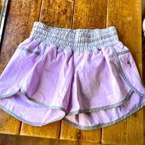 Lululemon lavender and gray running shorts